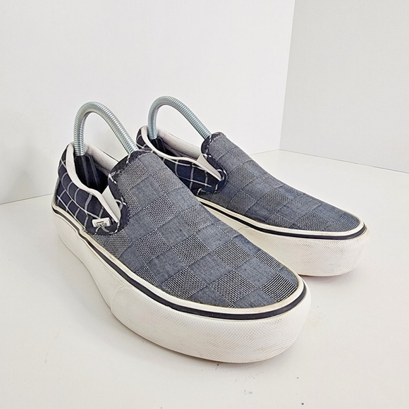 Vans Classic Slip-On Sneakers Black/Pewter Checkerboard Skater Shoes Men's SZ 7 - Picture 1 of 8
